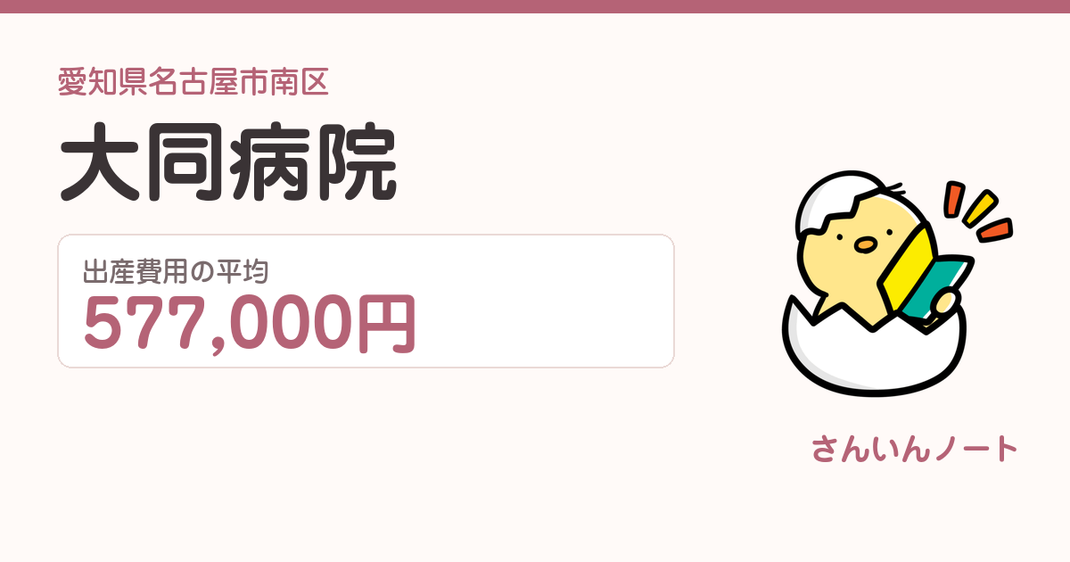 大同病院の出産費用