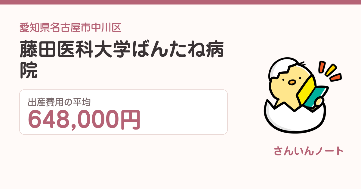 藤田医科大学ばんたね病院の出産費用