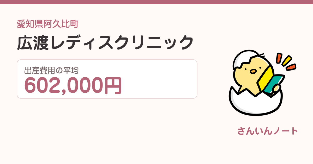 広渡レディスクリニックの出産費用