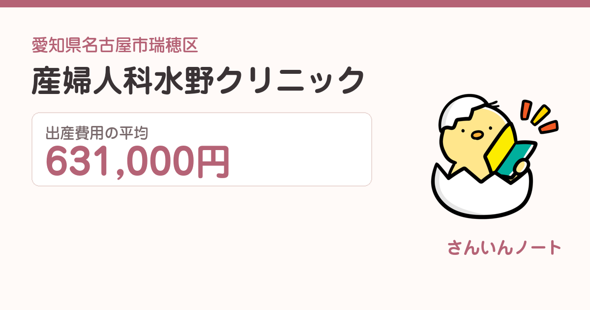 産婦人科 水野クリニックの出産費用
