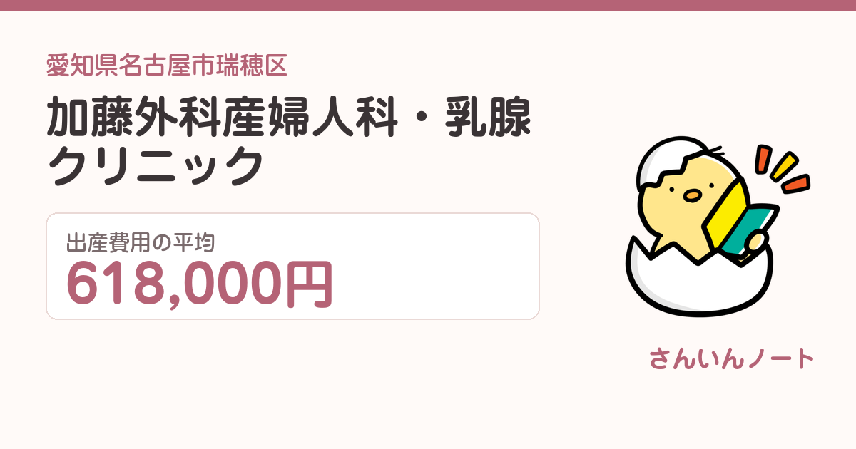 加藤外科産婦人科・乳腺クリニックの出産費用