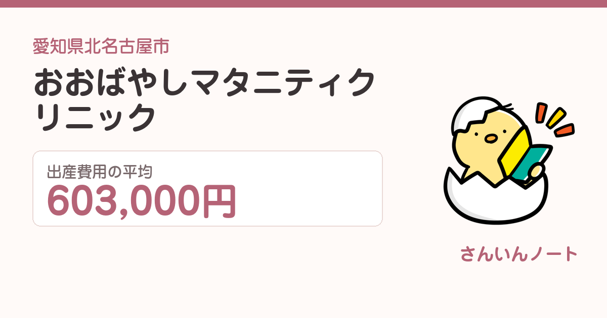 おおばやしマタニティクリニックの出産費用