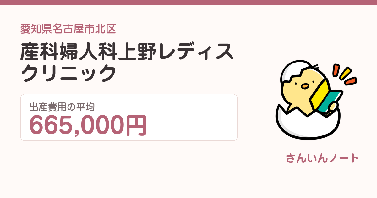 産科婦人科上野レディスクリニックの出産費用