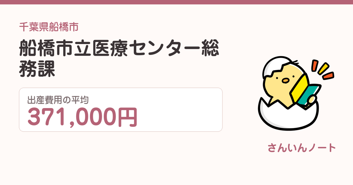 船橋市立医療センター総務課の出産費用