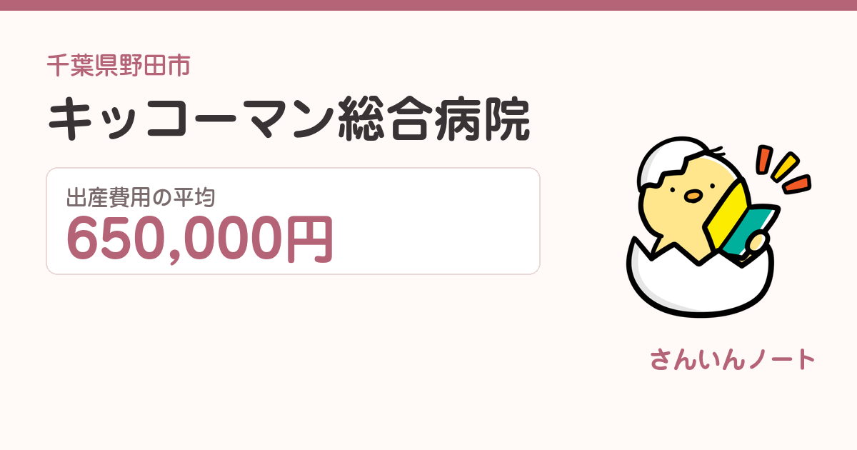 キッコーマン総合病院の出産費用