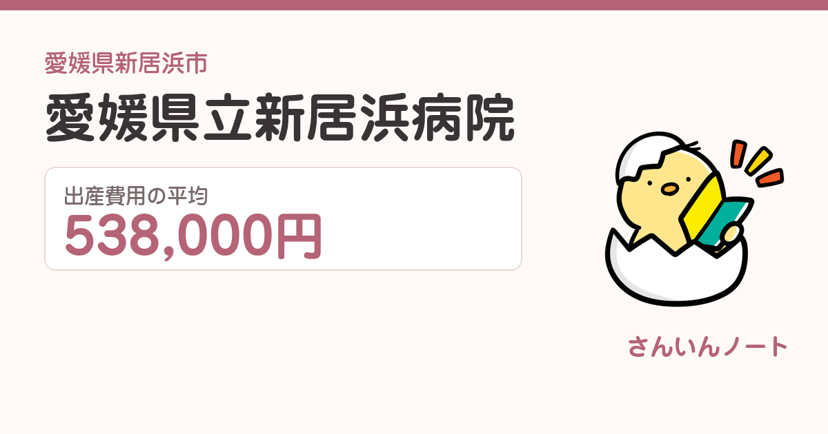 愛媛県立新居浜病院の出産費用