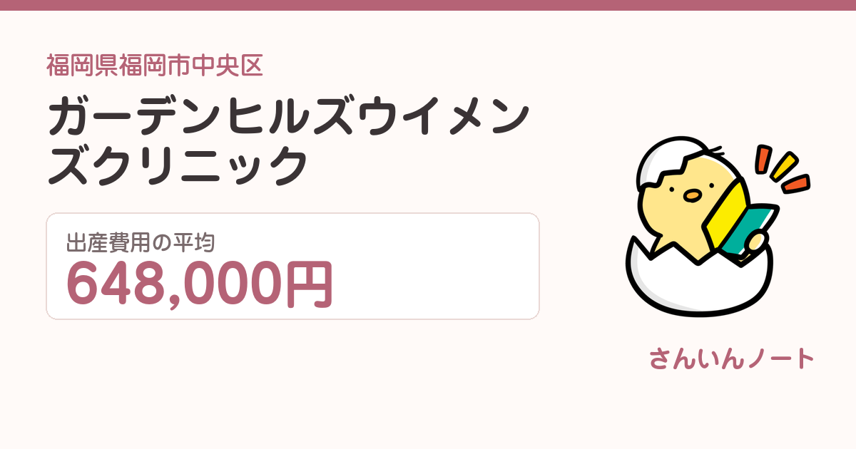 ガーデンヒルズウイメンズクリニックの出産費用