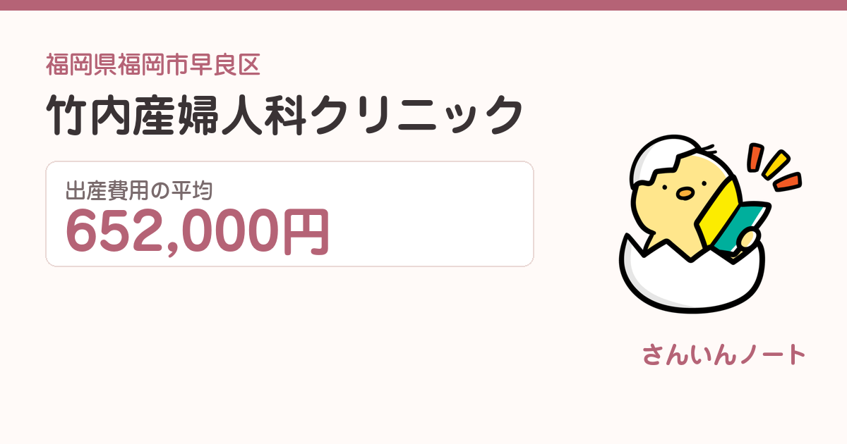 竹内産婦人科クリニックの出産費用