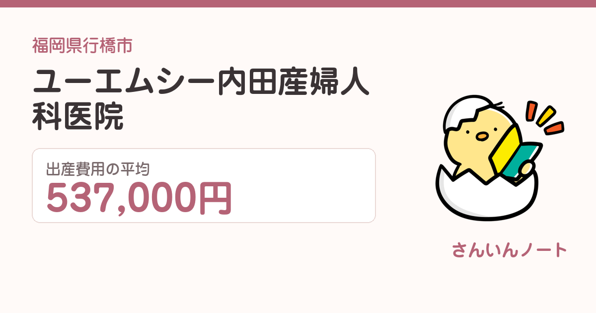 ユーエムシー内田産婦人科医院の出産費用