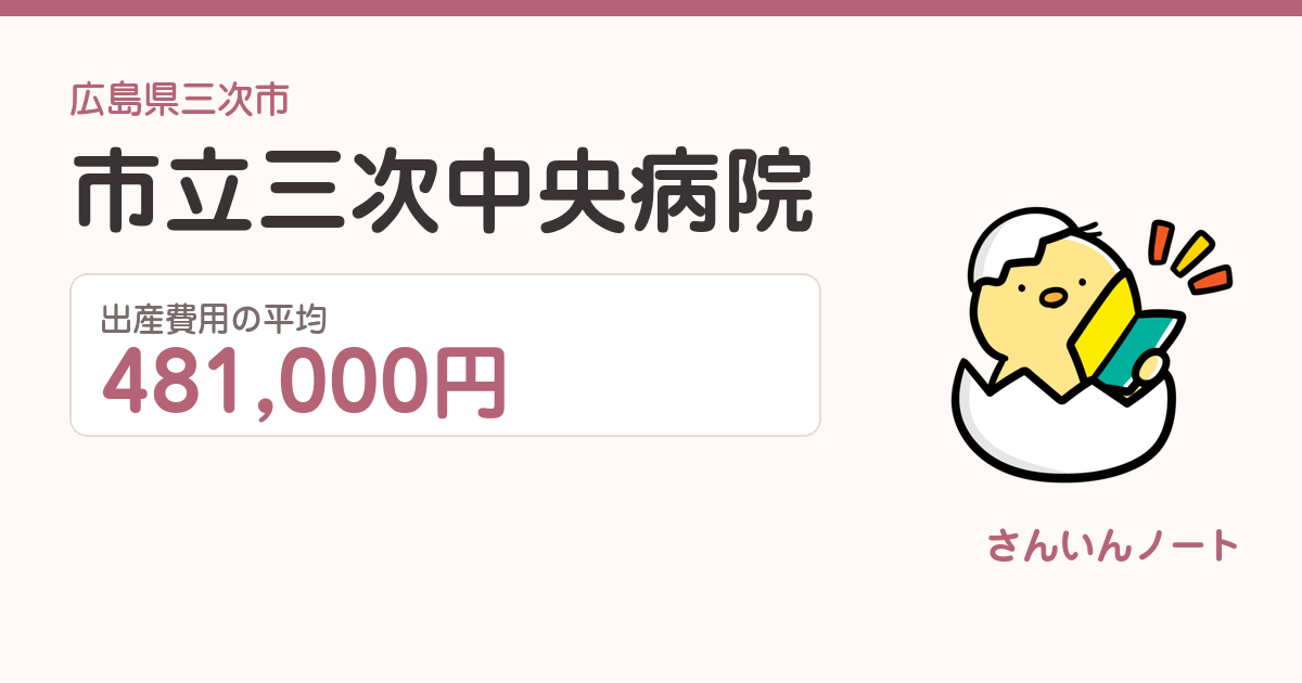 市立三次中央病院の出産費用
