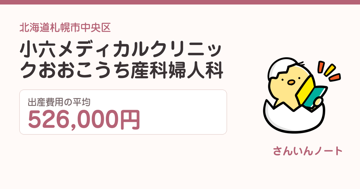 小六メディカルクリニックおおこうち産科婦人科の出産費用