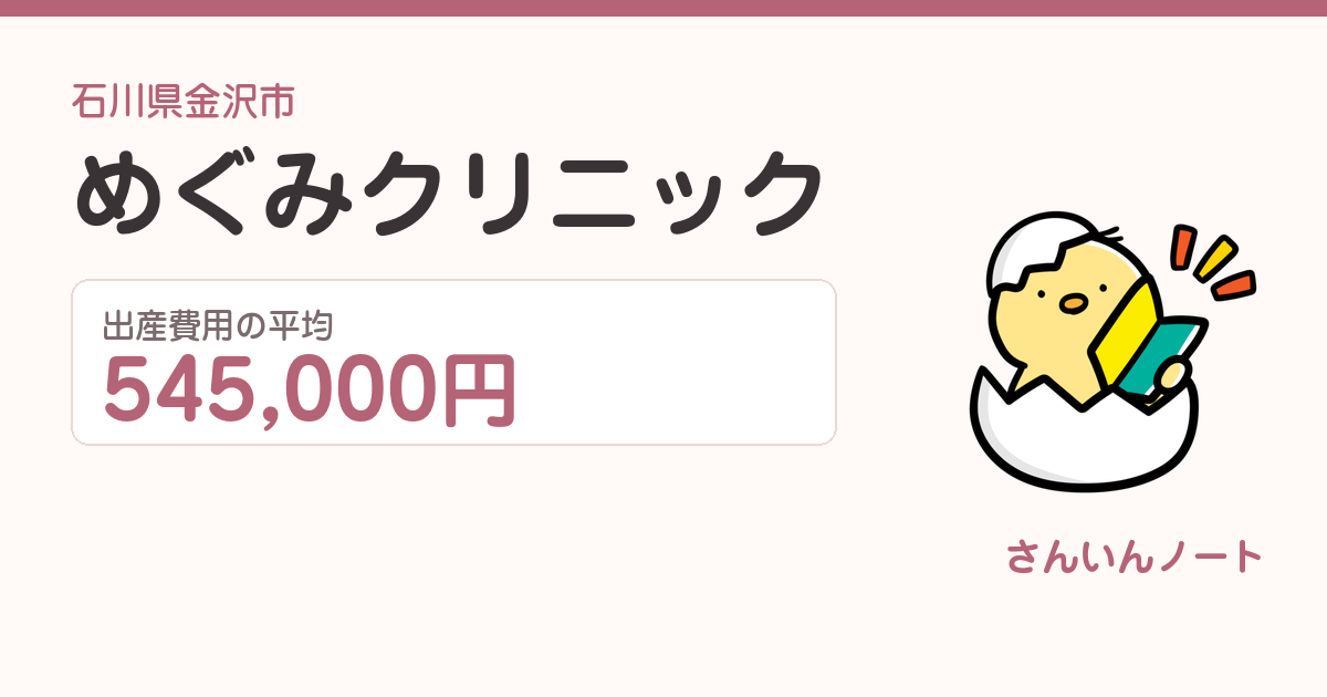めぐみクリニックの出産費用