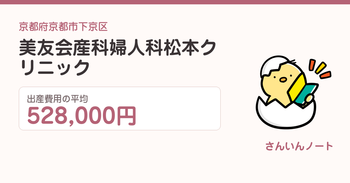 美友会産科婦人科松本クリニックの出産費用