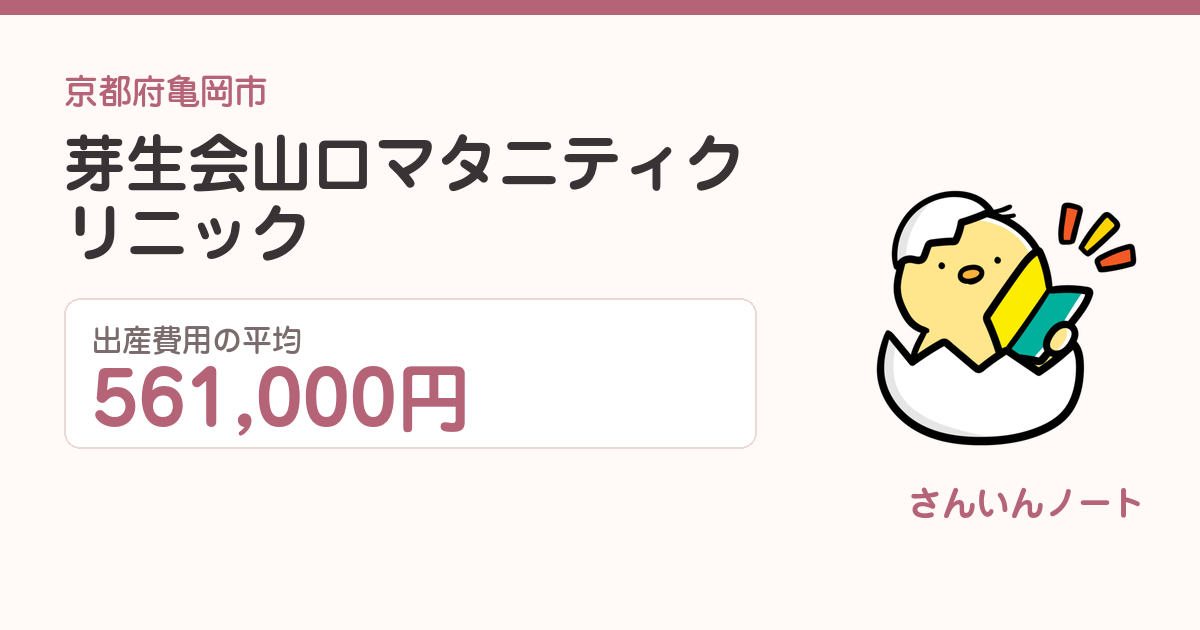 芽生会山口マタニティクリニックの出産費用