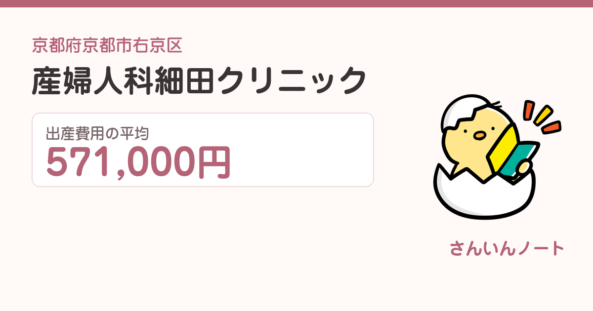 産婦人科細田クリニックの出産費用