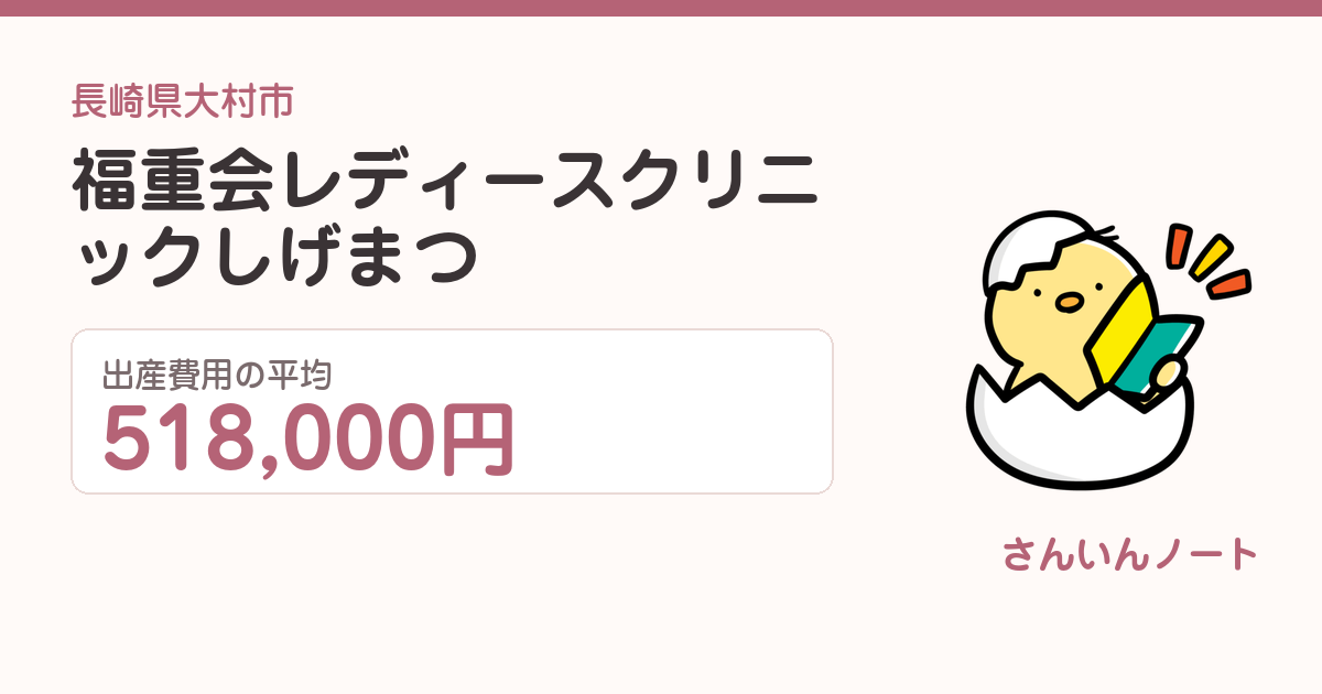 福重会レディースクリニックしげまつの出産費用