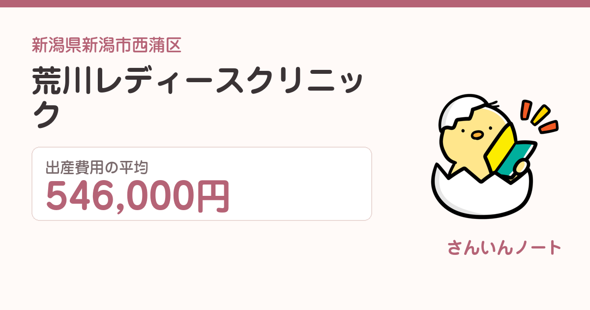 荒川レディースクリニックの出産費用