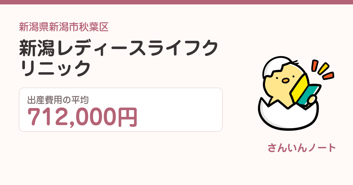 新潟レディースライフクリニックの出産費用