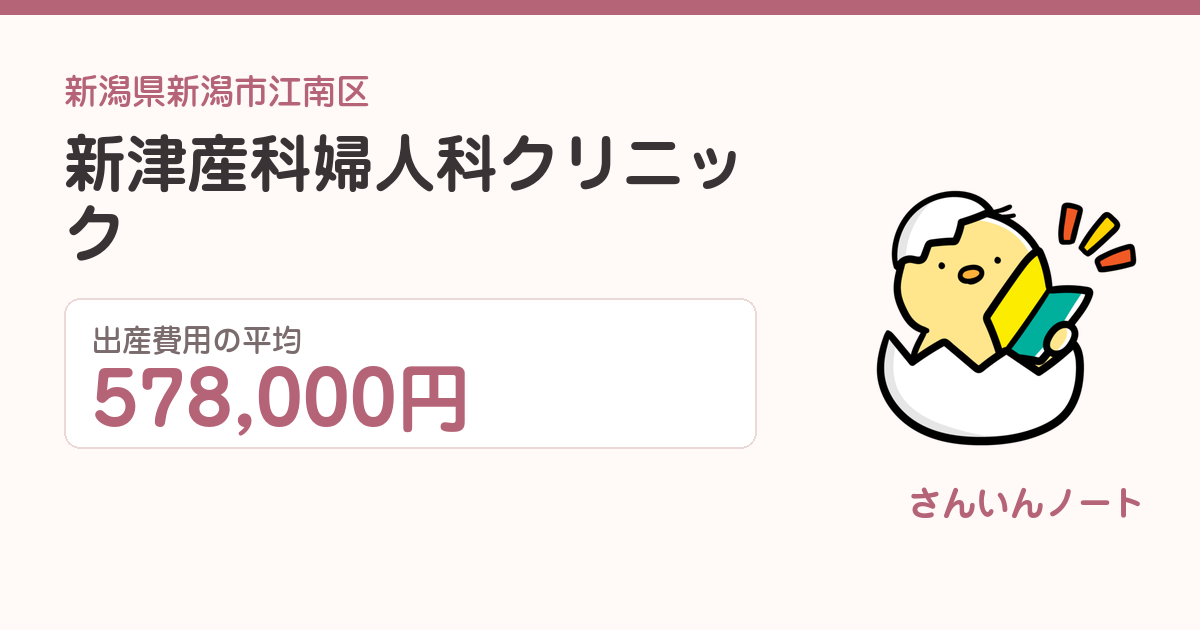 新津産科婦人科クリニックの出産費用