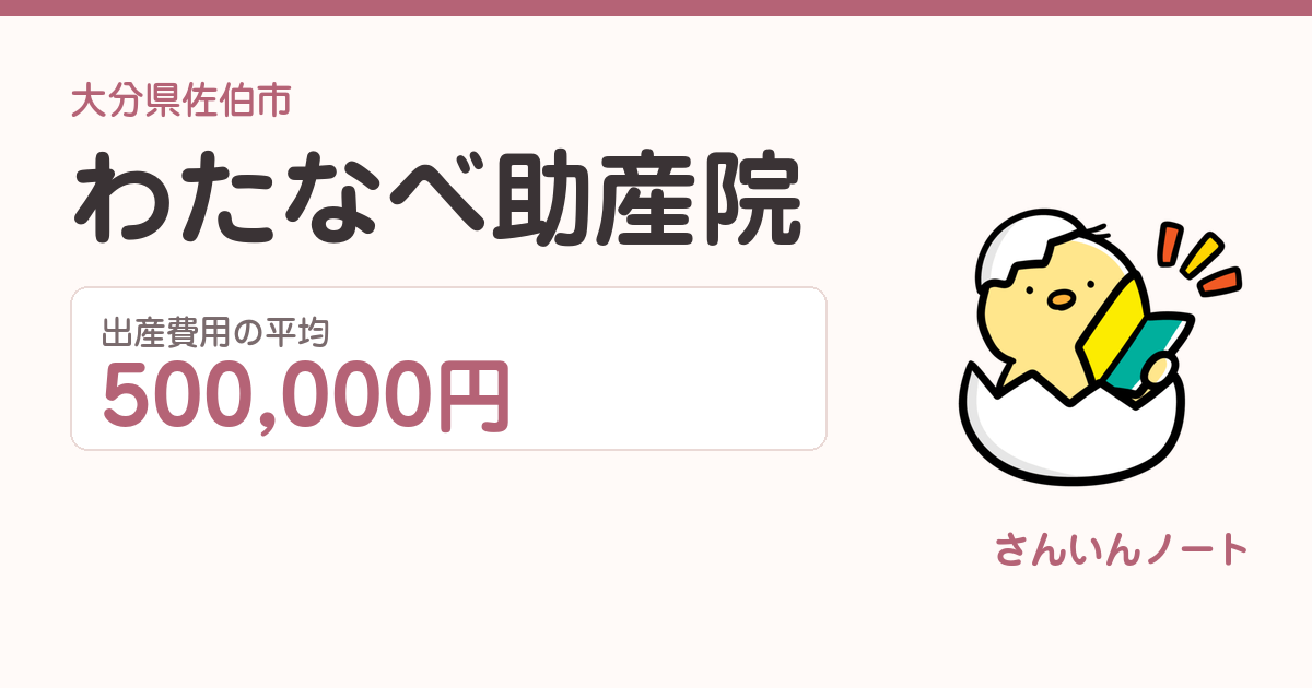 わたなべ助産院の出産費用