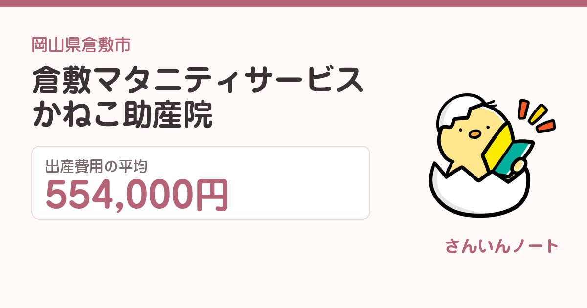 倉敷マタニティサービスかねこ助産院の出産費用