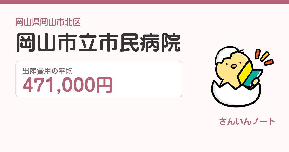 岡山市立市民病院の出産費用