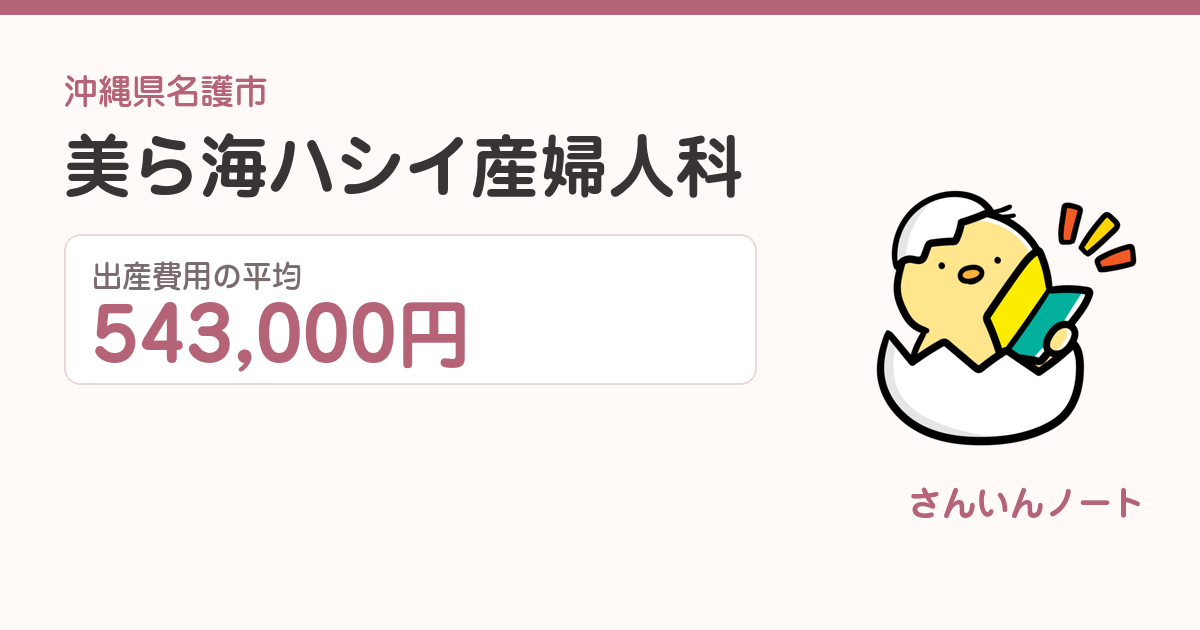 美ら海ハシイ産婦人科の出産費用