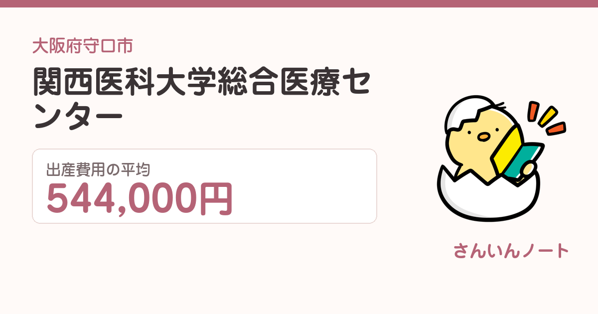 関西医科大学総合医療センターの出産費用
