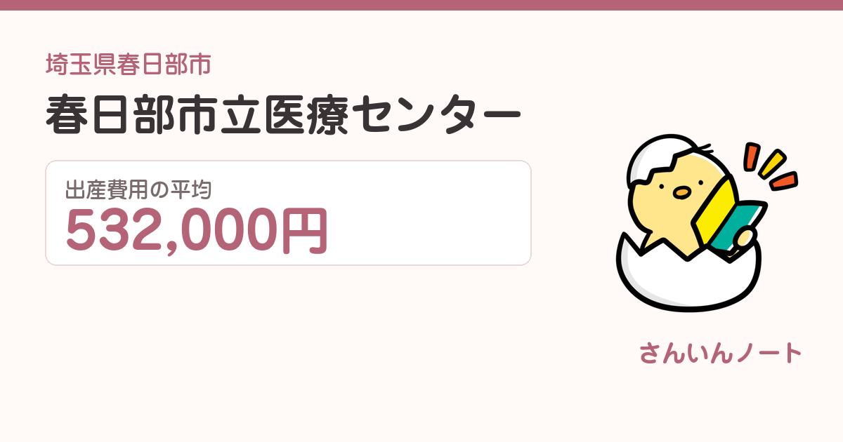 春日部市立医療センターの出産費用