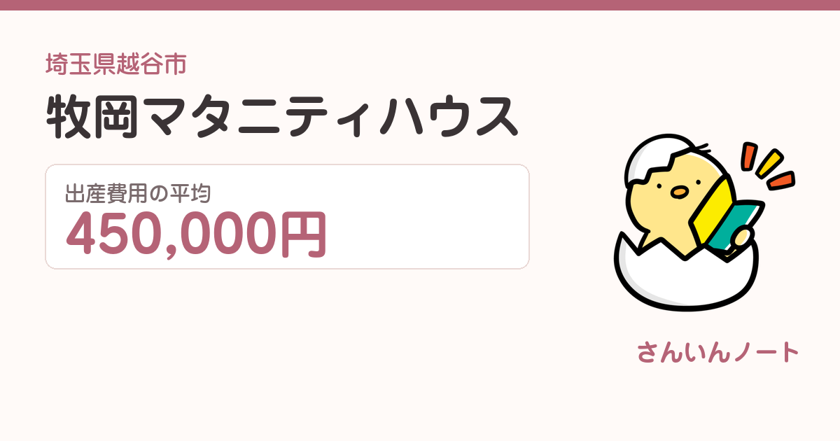 牧岡マタニティハウスの出産費用