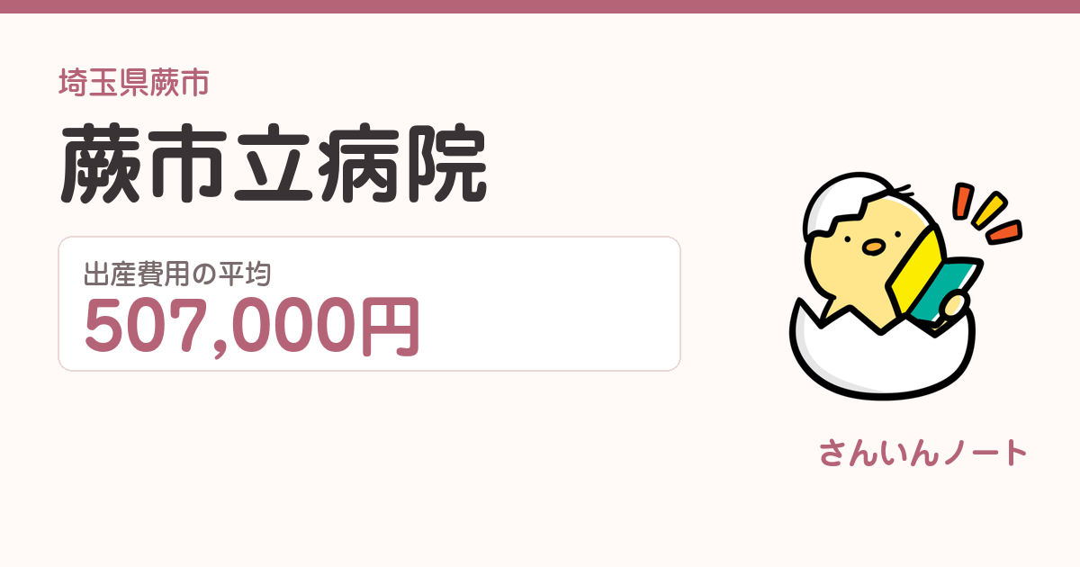 蕨市立病院の出産費用