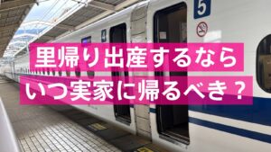 里帰り出産で実家に帰るときに乗る新幹線。ホームに停車している車両