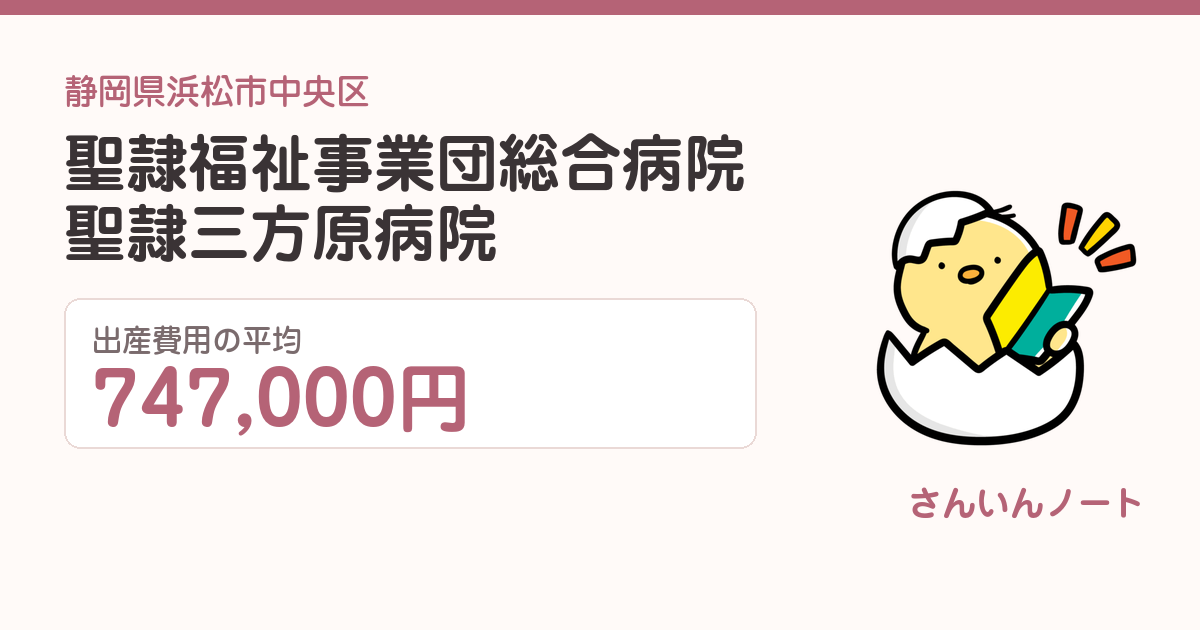 聖隷福祉事業団総合病院聖隷三方原病院の出産費用