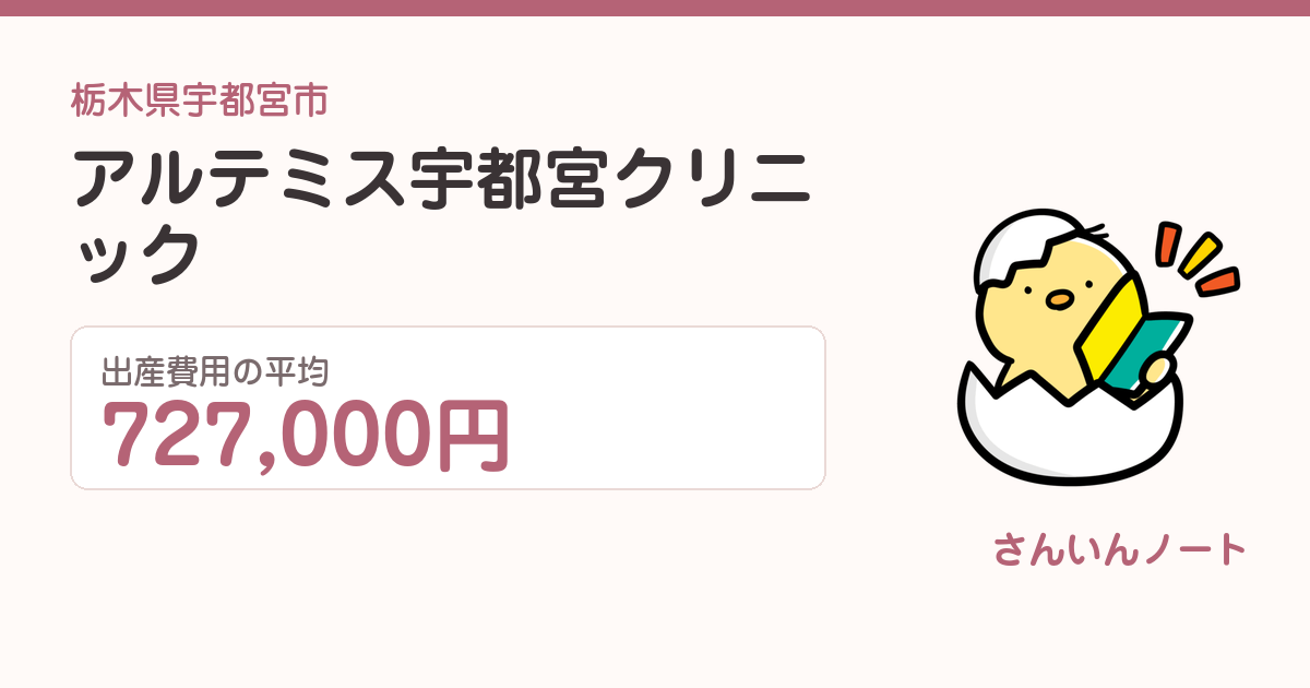 アルテミス宇都宮クリニックの出産費用