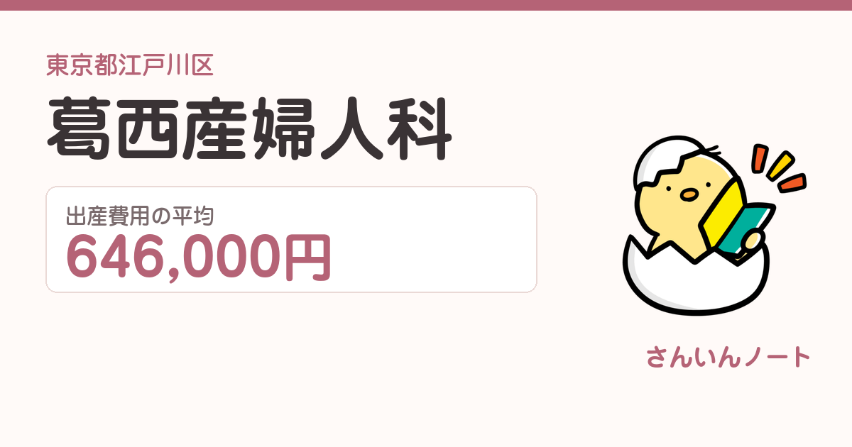 葛西産婦人科の出産費用