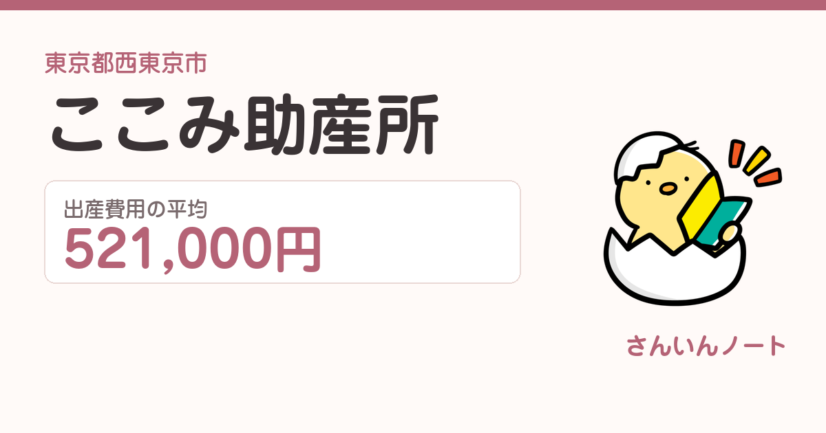 ここみ助産所の出産費用