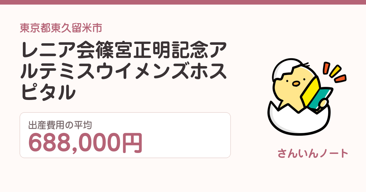 レニア会篠宮正明記念アルテミスウイメンズホスピタルの出産費用