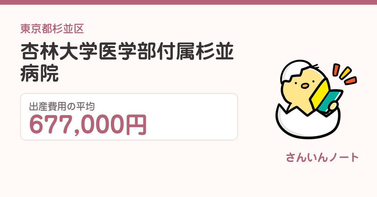 杏林大学医学部付属杉並病院の出産費用