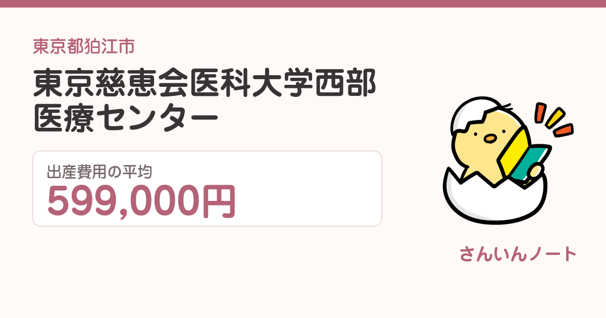 東京慈恵会医科大学西部医療センターの出産費用