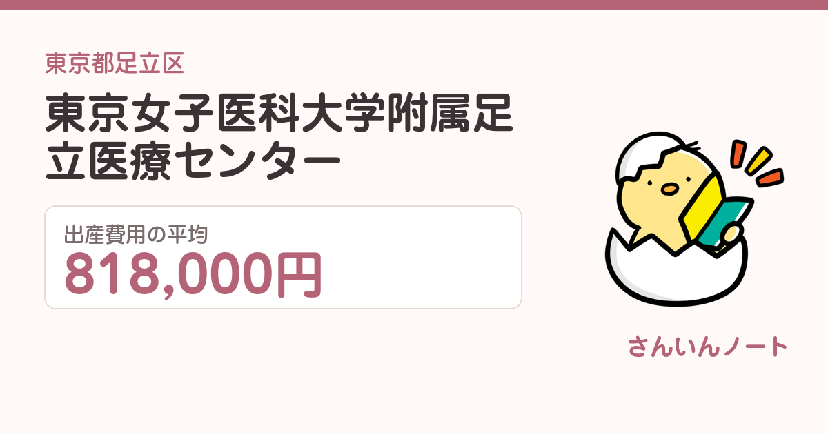 東京女子医科大学附属足立医療センターの出産費用