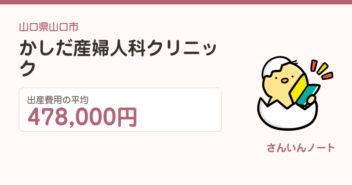 かしだ産婦人科クリニックの出産費用